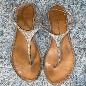 Tan Rhinestone Sandals